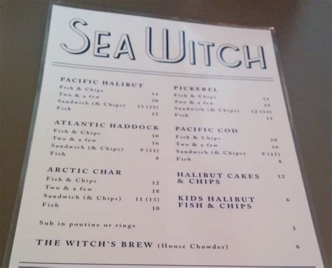 sea witch menu